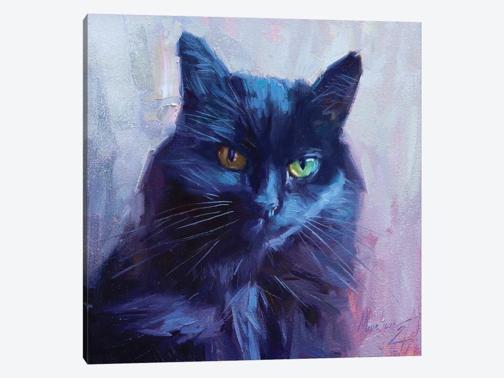 Black Cat by Alex Movchun 1-piece Canvas Art Print