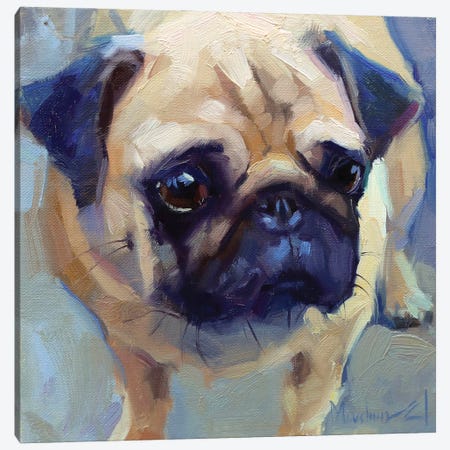 Little Pug Canvas Print #AMV36} by Alex Movchun Canvas Art