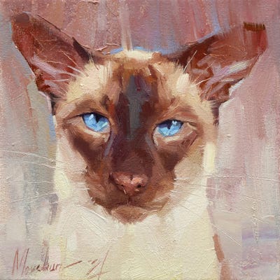 Siamese Cat by Alex Movchun metal wall art