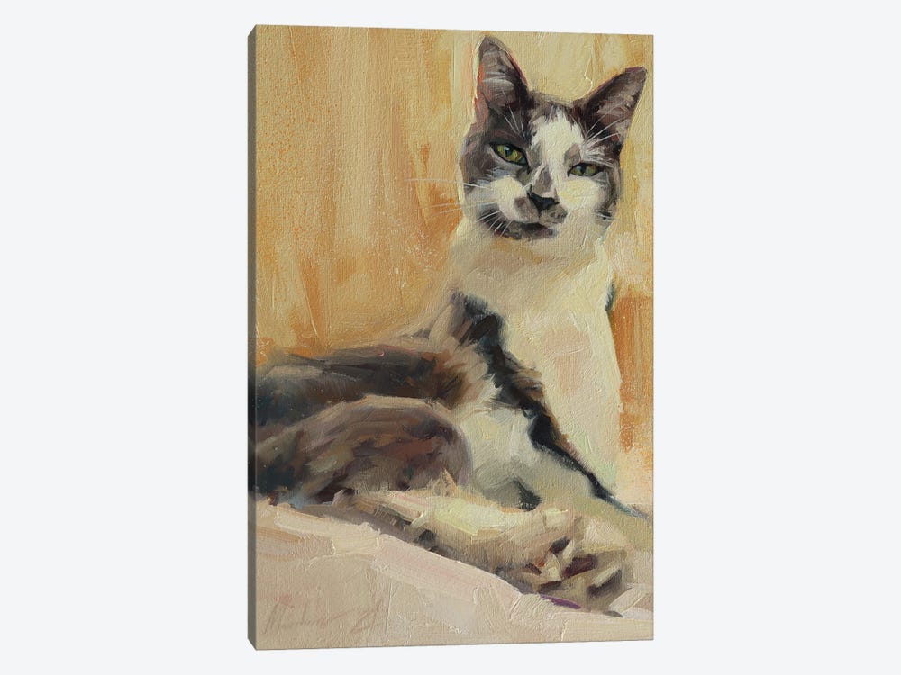 Gentle Cat by Alex Movchun 1-piece Canvas Print