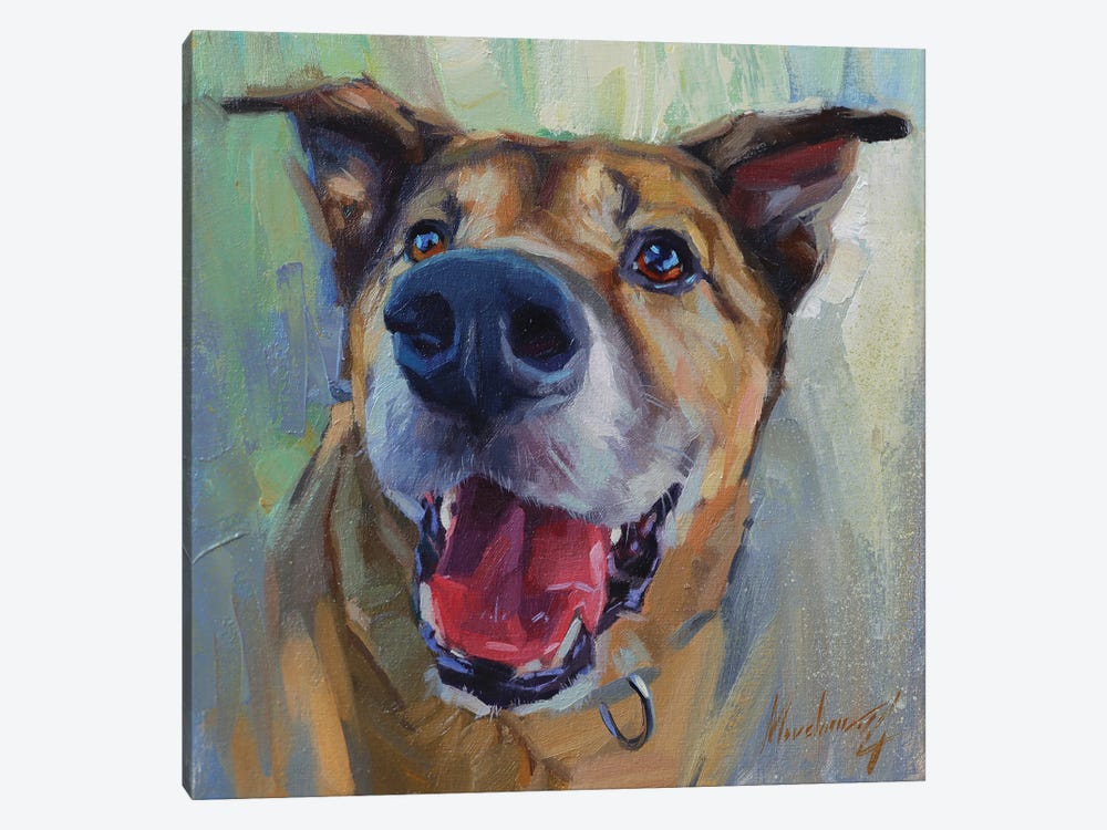 Happy Dog by Alex Movchun 1-piece Canvas Print