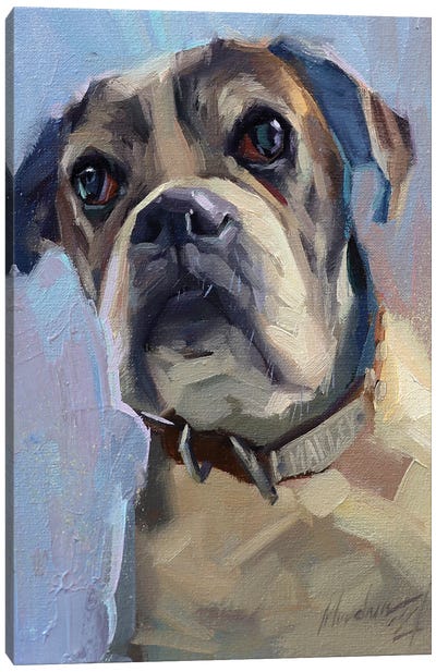 Boxer Dog Canvas Art Print - Alex Movchun