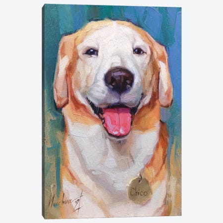 Happy Labrador Canvas Print #AMV68} by Alex Movchun Canvas Artwork