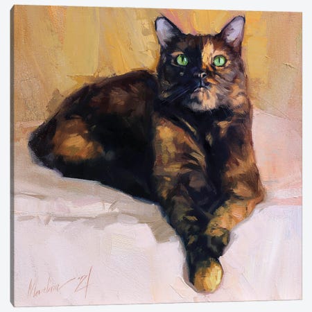 Brown Cat Canvas Print #AMV70} by Alex Movchun Art Print
