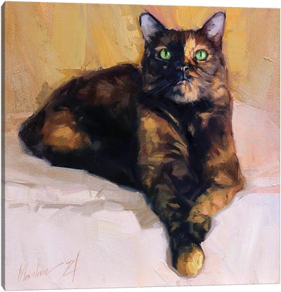 Brown Cat Canvas Art Print - Alex Movchun
