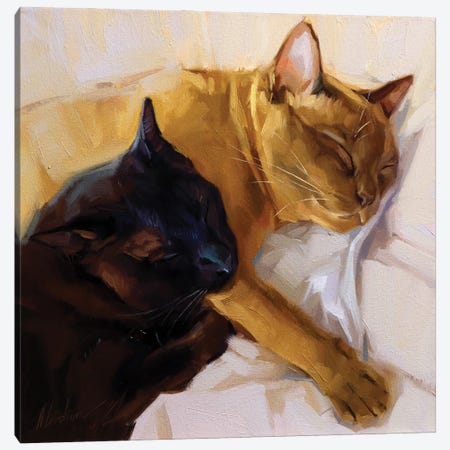 Black And Golden Cat Canvas Print #AMV78} by Alex Movchun Canvas Print