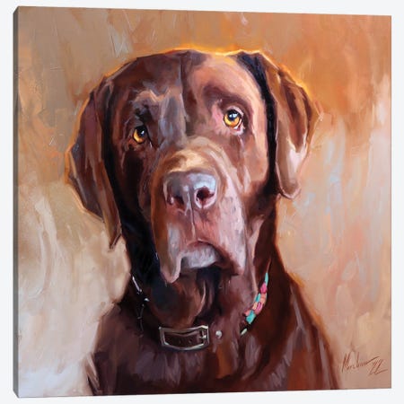 Chocolate Labrador Canvas Print #AMV79} by Alex Movchun Canvas Print