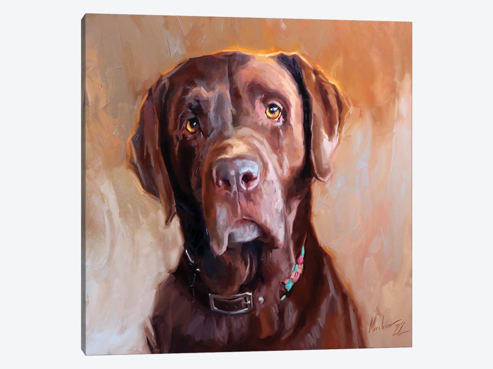 Chocolate Labrador by Alex Movchun 1-piece Canvas Art