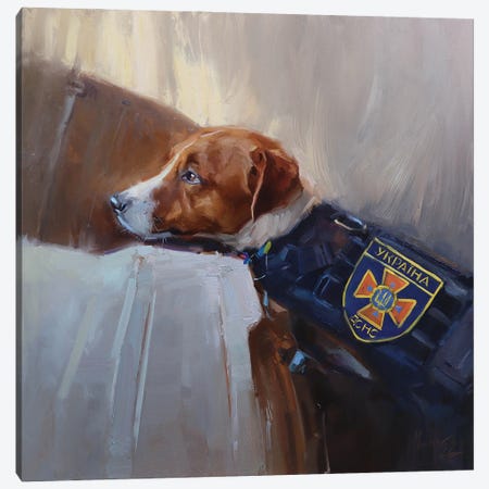 Jack Russell Ukrainian Dog Patron Canvas Print #AMV82} by Alex Movchun Canvas Art