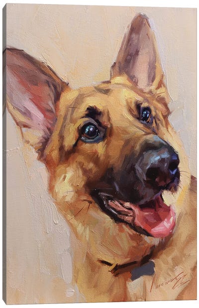 Happy Shepherd Canvas Art Print - Pet Obsessed