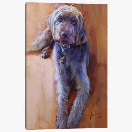Dog Painting Canvas Print #AMV93} by Alex Movchun Canvas Print
