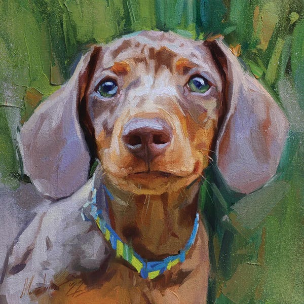 Alex Movchun: Marble Dachshund by Alex Movchun