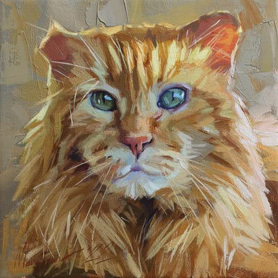 Red Cat Portrait by Alex Movchun art print