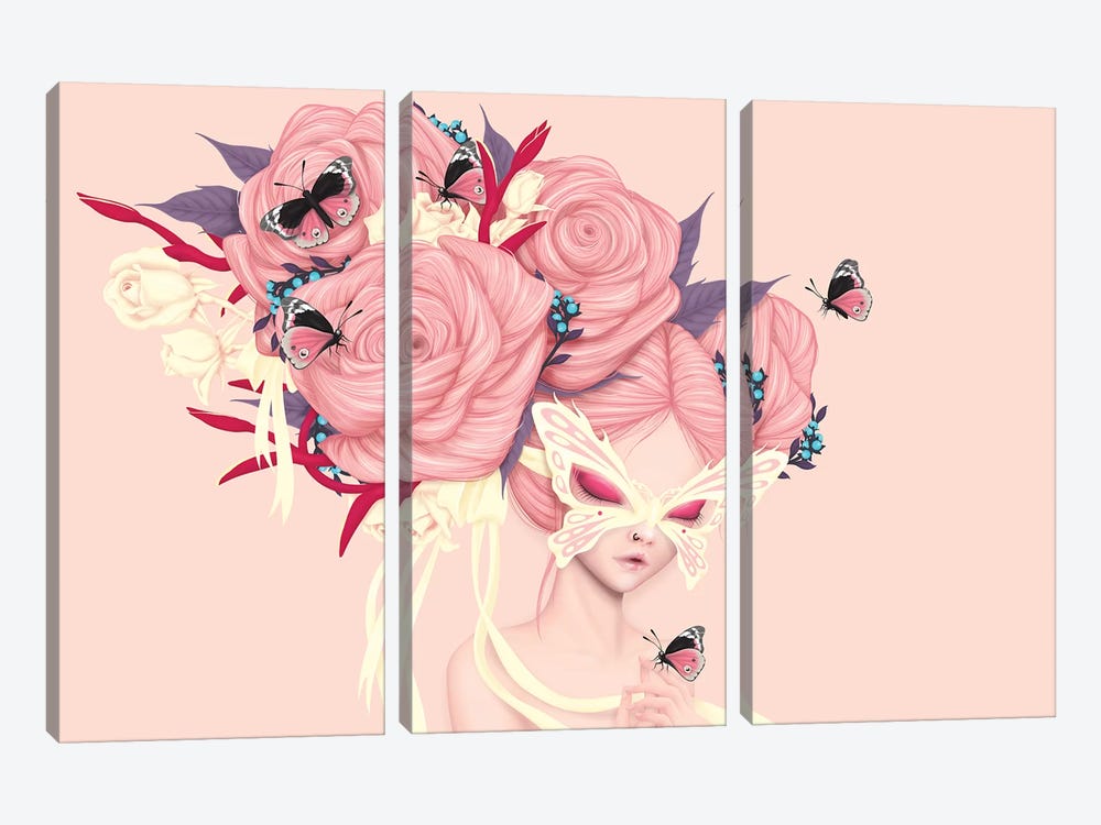Fairy Rose by Anne Martwijit 3-piece Canvas Print