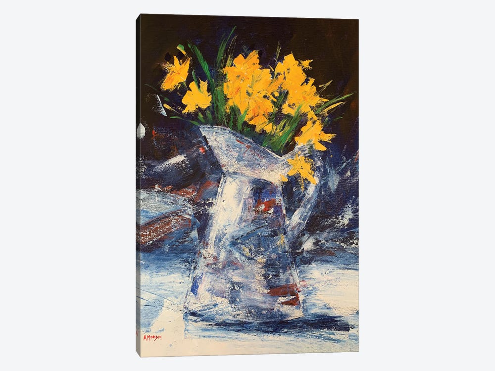 Jug Of Yellow Daffodils by Andrew Moodie 1-piece Canvas Art Print