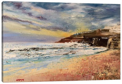 Morning Waves, Whitley Bay Canvas Art Print - Andrew Moodie