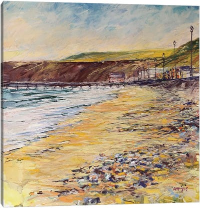 Beach Huts Canvas Art Print - Andrew Moodie