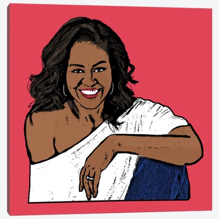 Michelle Obama Canvas Print #AMY82} by Amy May Pop Art Art Print