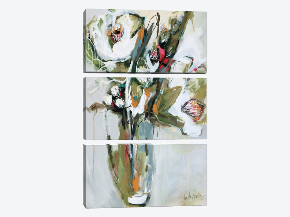 Blooming In November  by Angela Maritz 3-piece Canvas Art Print