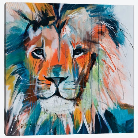 Do You Want My Lions Share Canvas Print #AMZ8} by Angela Maritz Canvas Wall Art