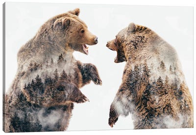 Wild Conflicts Canvas Art Print - Double Exposure Photography