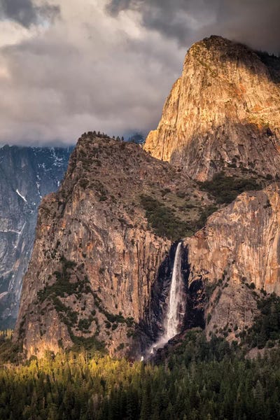 Ann Collins: USA, California, Yosemite National Park, Bridalveil Falls at sunset II by Ann Collins
