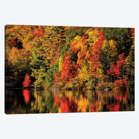 USA, New Hampshire, White Mountains, Fall reflection on Russell Pond Canvas Print #ANC15} by Ann Collins Art Print