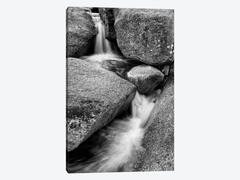 USA, New Hampshire, White Mountains, Lucy Brook flows past granite rock I 1-piece Canvas Art