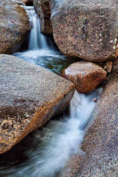 New Hampshire: USA, New Hampshire, White Mountains, Lucy Brook flows past granite rock II by Ann Collins
