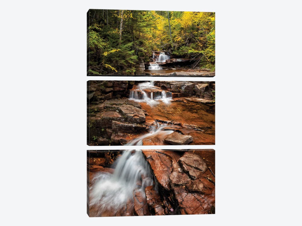USA, New Hampshire, White Mountains, Vertical panorama of Coliseum Falls by Ann Collins 3-piece Canvas Print