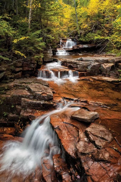 New Hampshire: USA, New Hampshire, White Mountains, Vertical panorama of Coliseum Falls by Ann Collins