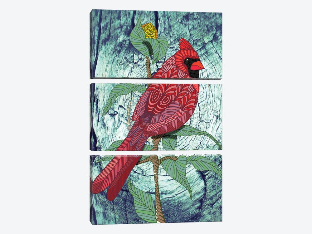 Virginia Cardinal by Angelika Parker 3-piece Art Print
