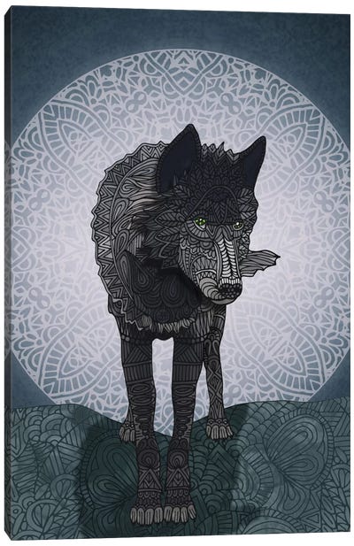 Watcher Canvas Art Print - Wolf Art