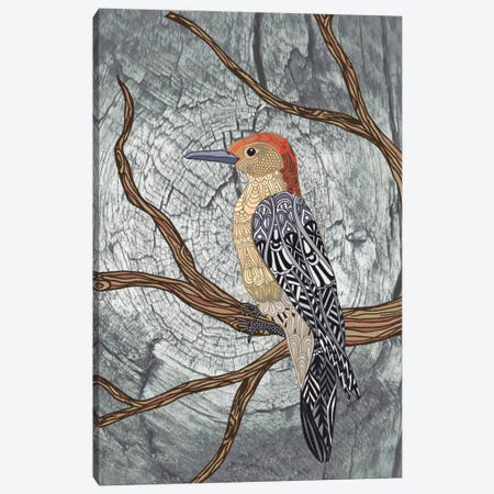 Woodpecker Canvas Print #ANG106} by Angelika Parker Canvas Artwork