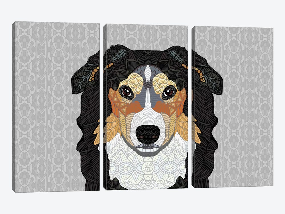 Zecke - Mountain Dog by Angelika Parker 3-piece Canvas Print