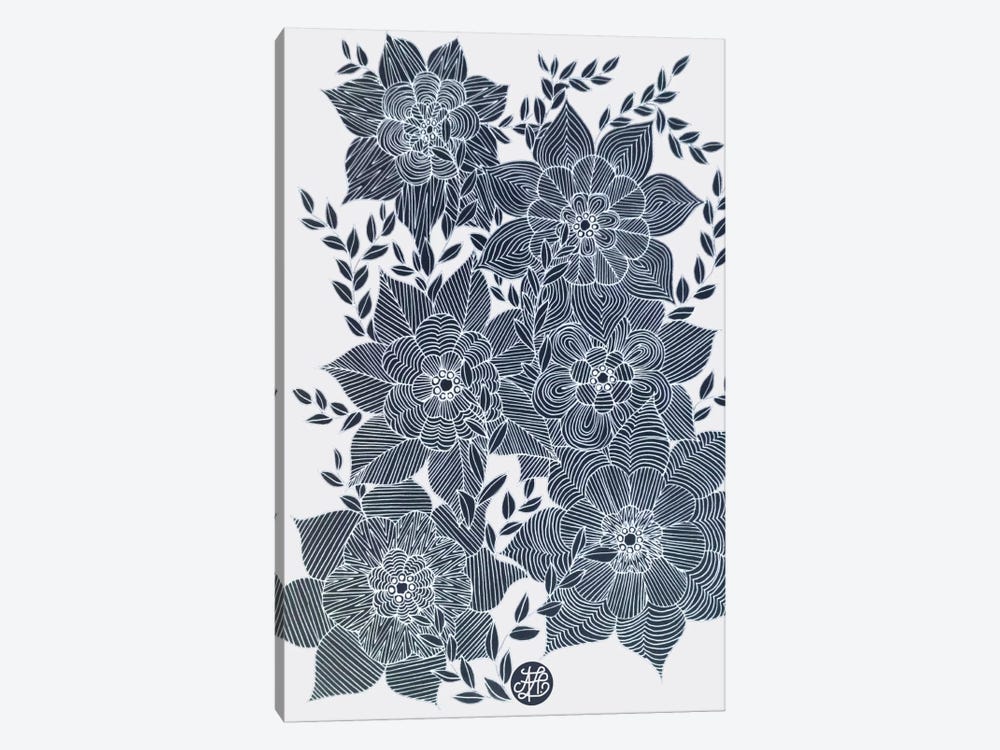 Zentangled Flowers I by Angelika Parker 1-piece Canvas Wall Art