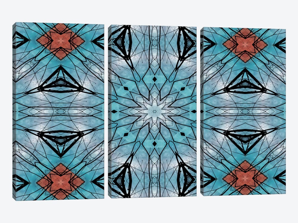 Blue Star Mandala by Angelika Parker 3-piece Art Print