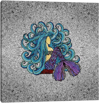 Blue Mermaid Canvas Art Print - Angelika Parker