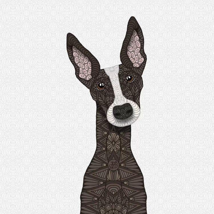 Brindle Greyhound, White Snout by Angelika Parker wall art
