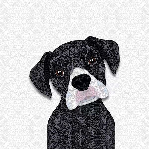 Boxers: Cute Black Boxer by Angelika Parker