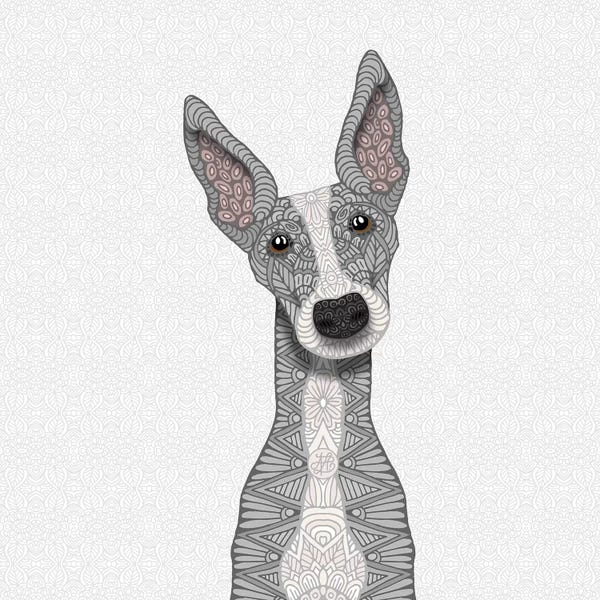 Greyhounds: Cute Blue Greyhound by Angelika Parker