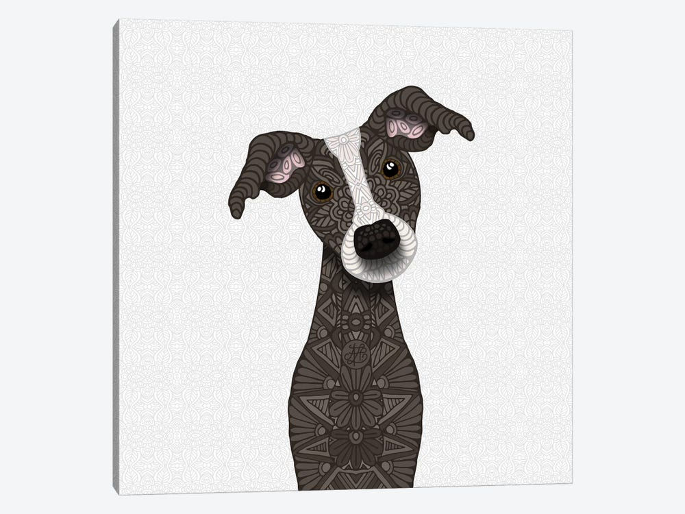 Cute Brindle Iggy Dog by Angelika Parker 1-piece Canvas Artwork