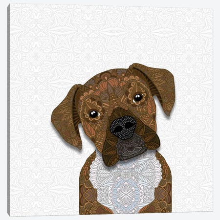 Cute Fawn Boxer Canvas Print #ANG138} by Angelika Parker Canvas Art