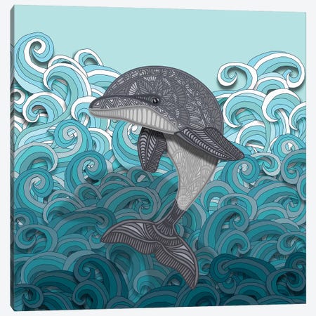 Dolphin Canvas Print #ANG144} by Angelika Parker Canvas Art