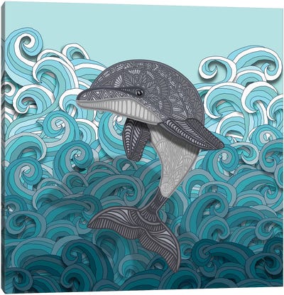 Dolphin Canvas Art Print - Angelika Parker