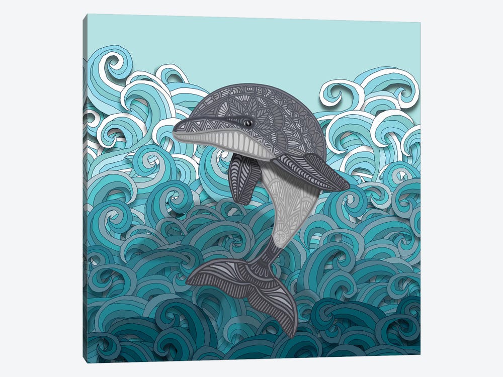 Dolphin by Angelika Parker 1-piece Canvas Art