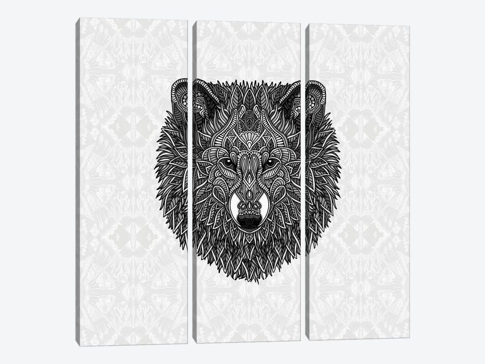 Gray Wolf by Angelika Parker 3-piece Canvas Artwork
