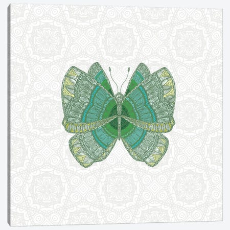 Green Butterfly Canvas Print #ANG156} by Angelika Parker Canvas Print