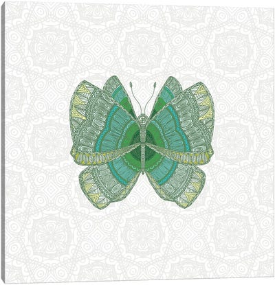 Green Butterfly Canvas Art Print - Angelika Parker