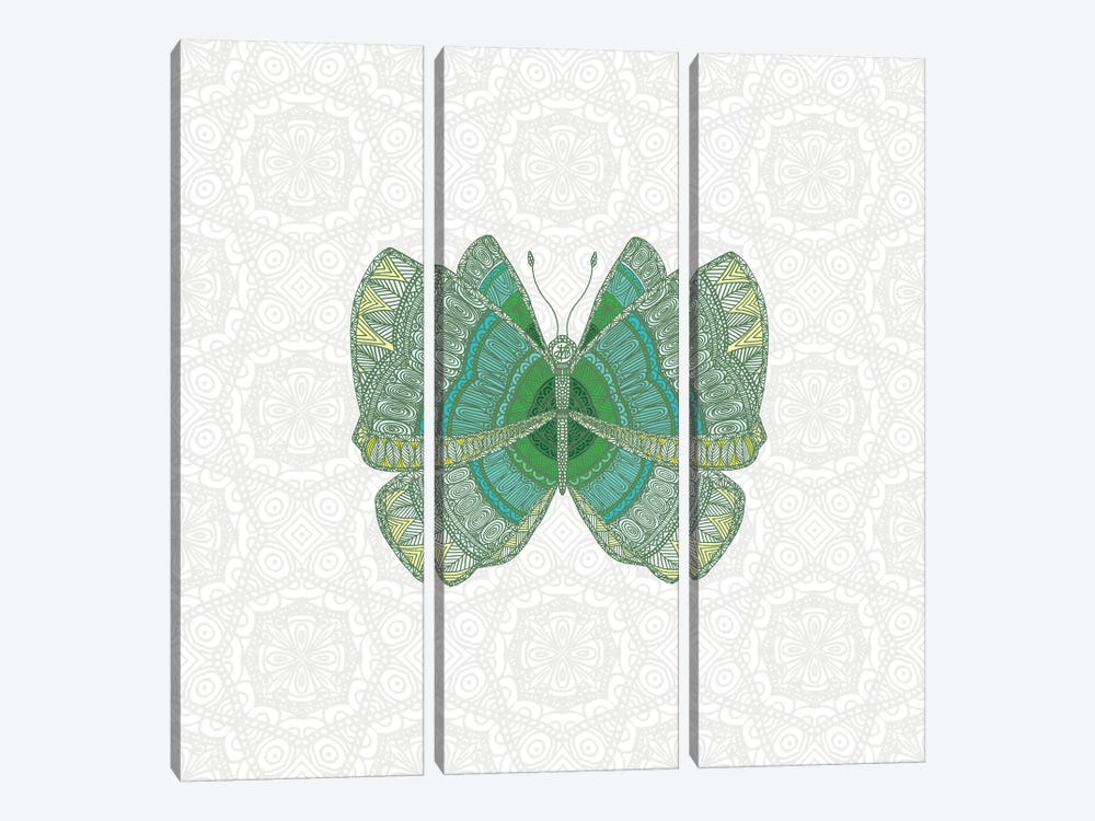 Green Butterfly by Angelika Parker 3-piece Art Print